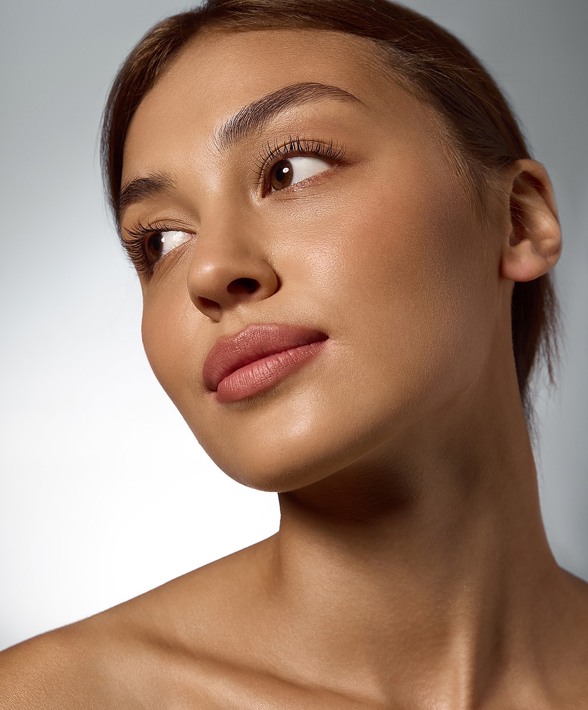Close-up of a woman's face, natural beauty.