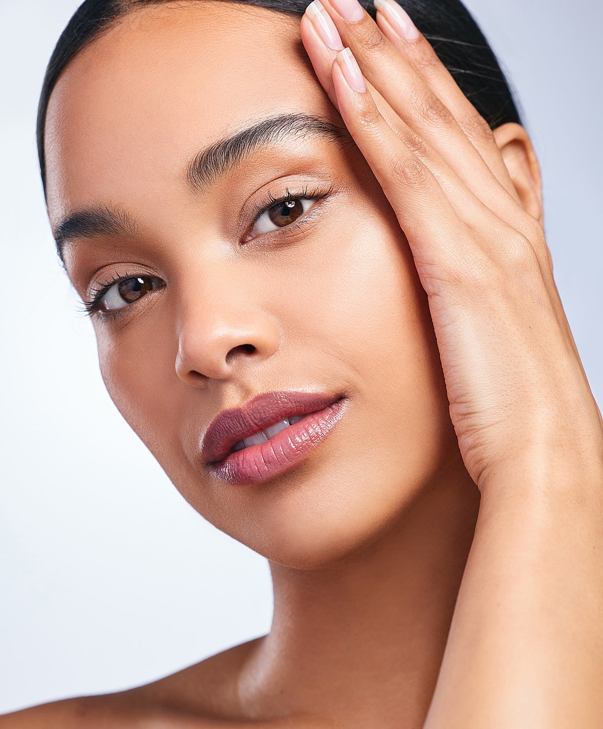 Close-up of a woman’s face with natural beauty.